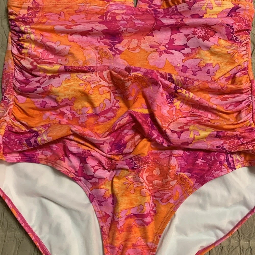 Lauren Ralph Lauren Women’s Tropical Halter One Piece Swimsuit 12 Beach Vacay
